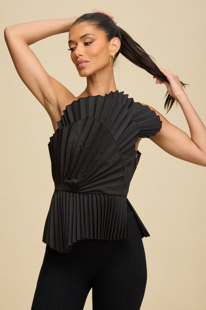 PLEATED ACCENT TOP