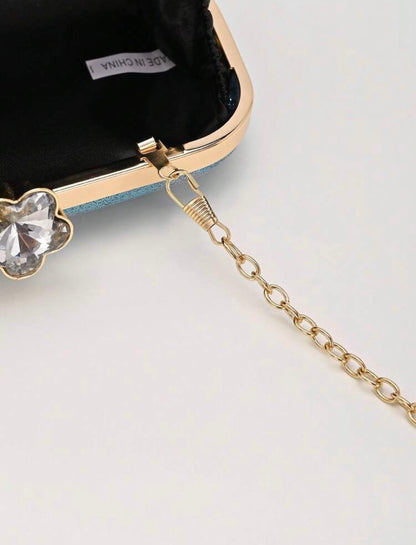 MULTI COLOT SEQUIN FLORAL EVENING CLUTCH BAG