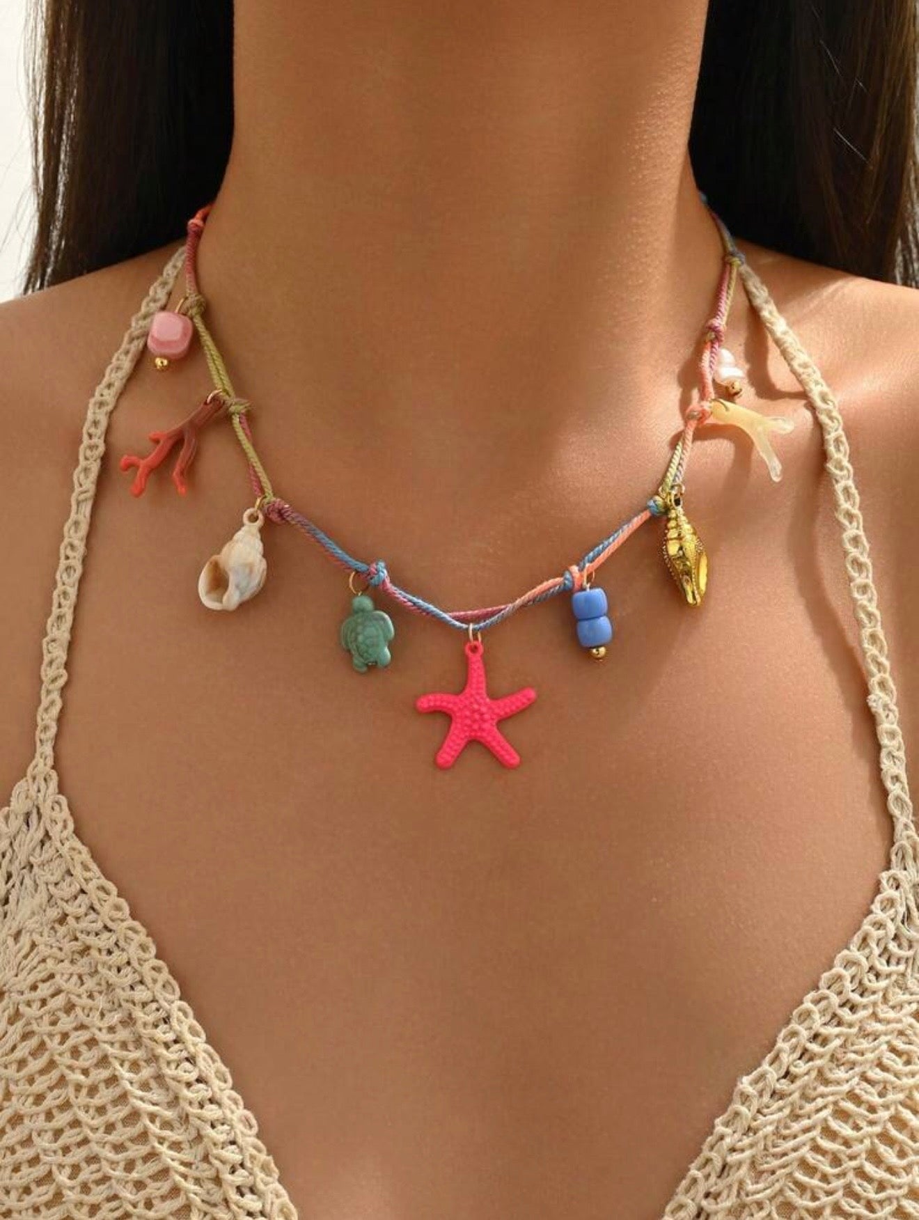 RESIGN MULTI PENDANT SUMMER NECKLACE
