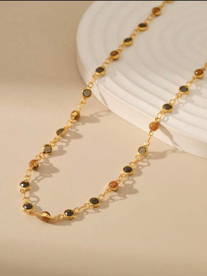 VINTAGE ZIRCONIA CHAIN NECKLACE