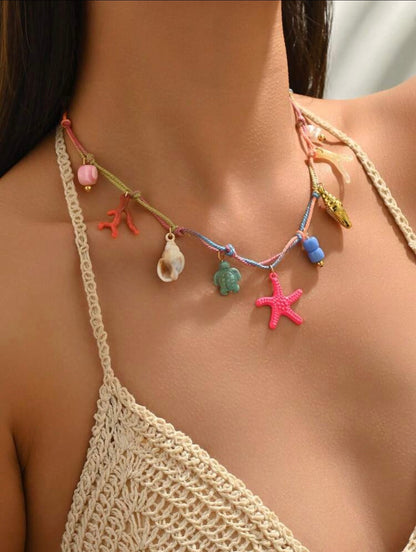 RESIGN MULTI PENDANT SUMMER NECKLACE