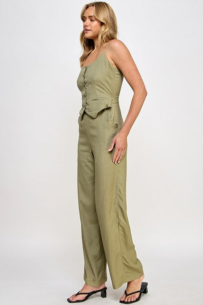 CAMI VEST LINEN JUMPSUIT