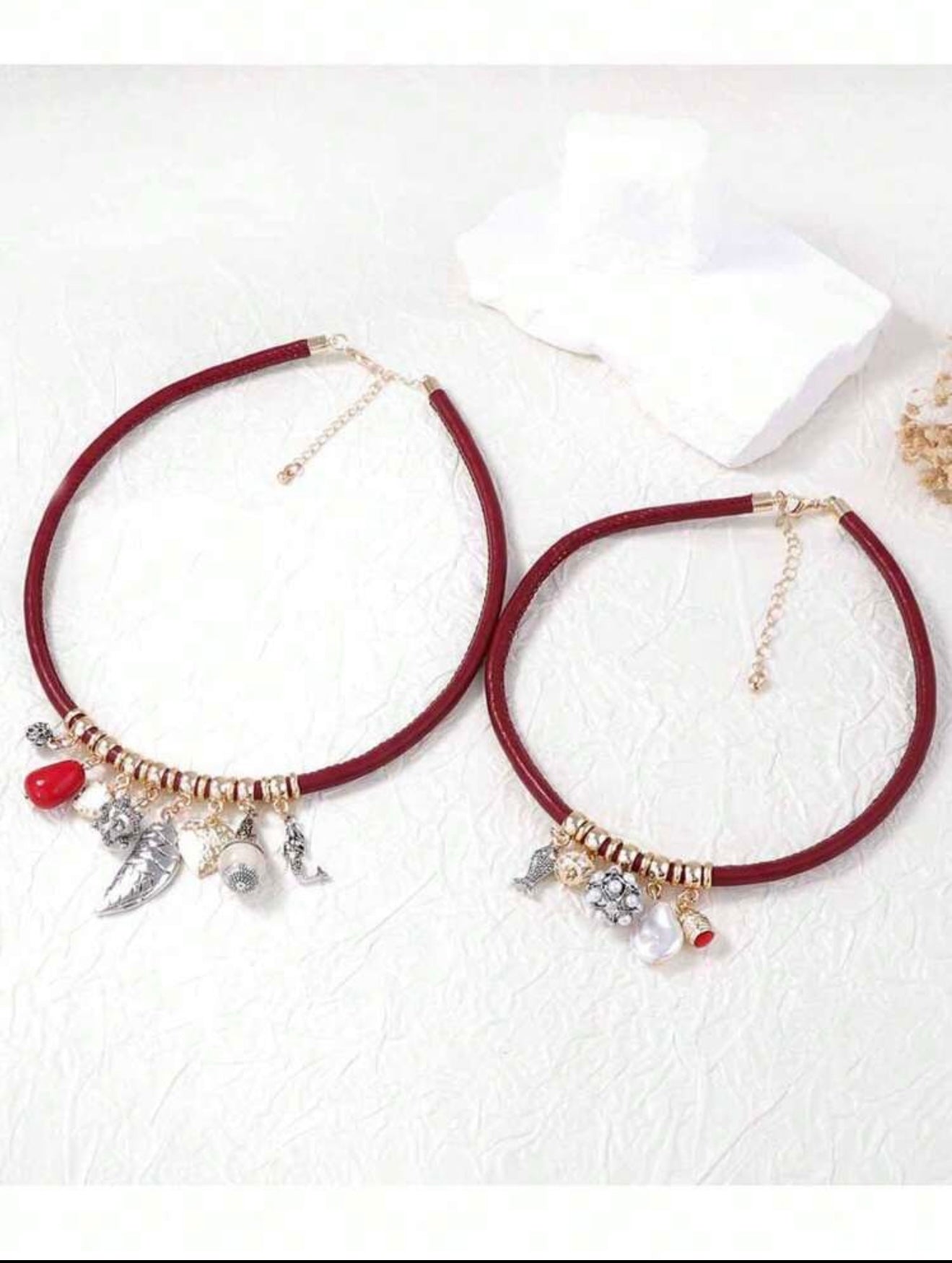 PU LEATHER MULTI LAYER NECKLACE