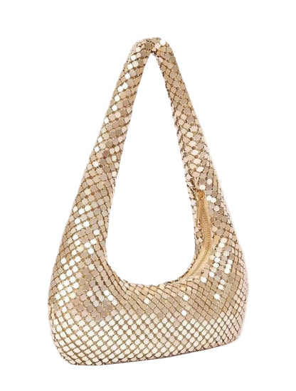 TOP HANDLE WOMEN METAL SHOULDER PARTY CLUTCH BAG