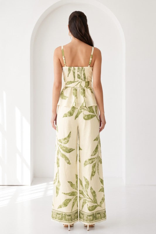 PRINTED  SUMMER TOP PANTS SET