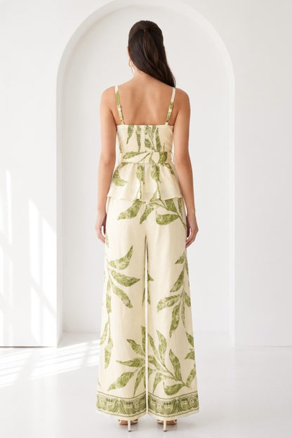 PRINTED  SUMMER TOP PANTS SET