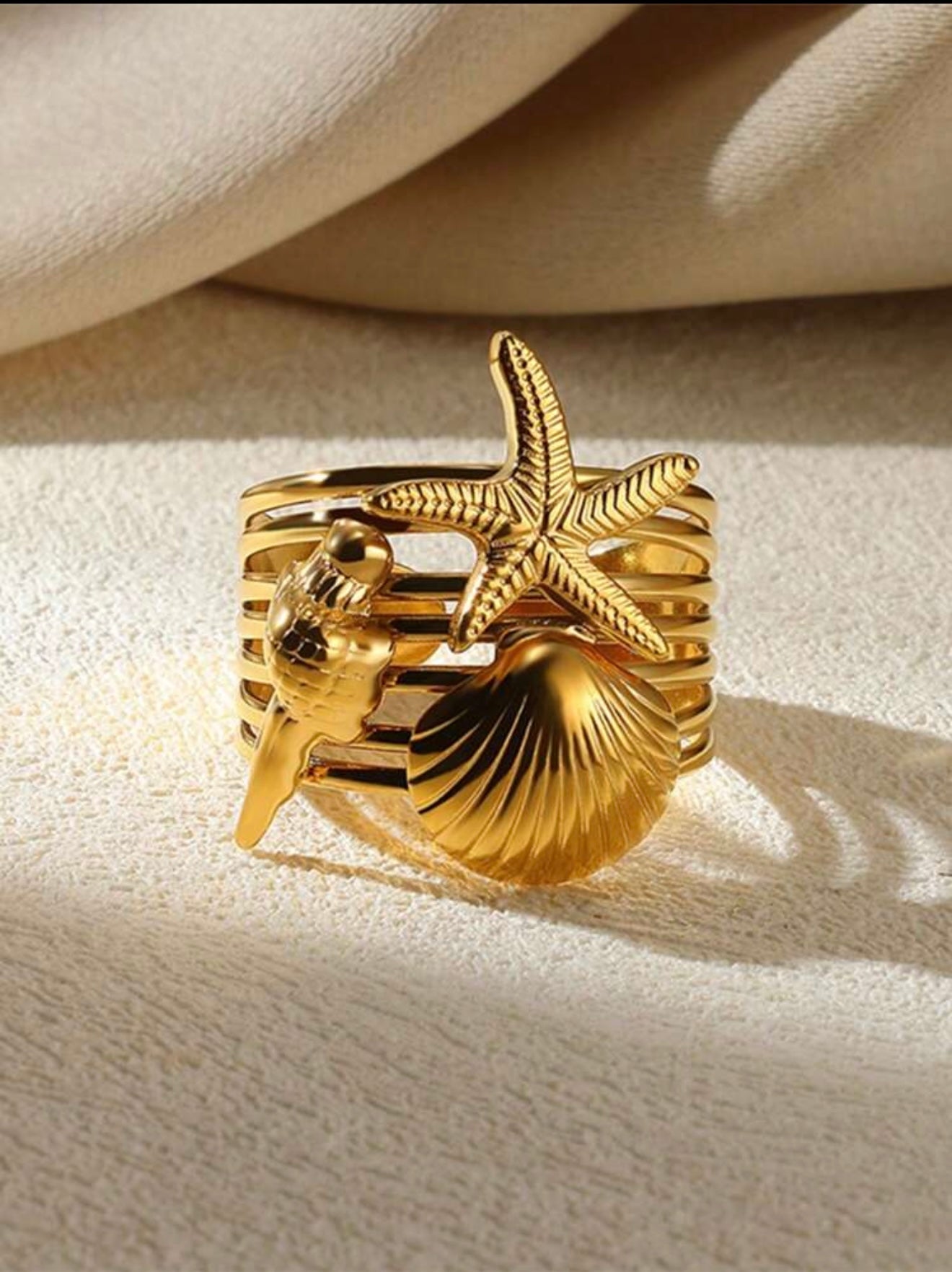 STAINLESS STEEL STARFISH RING