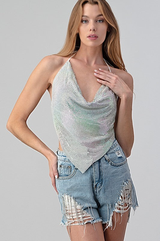 METALLIC CROP TOP
