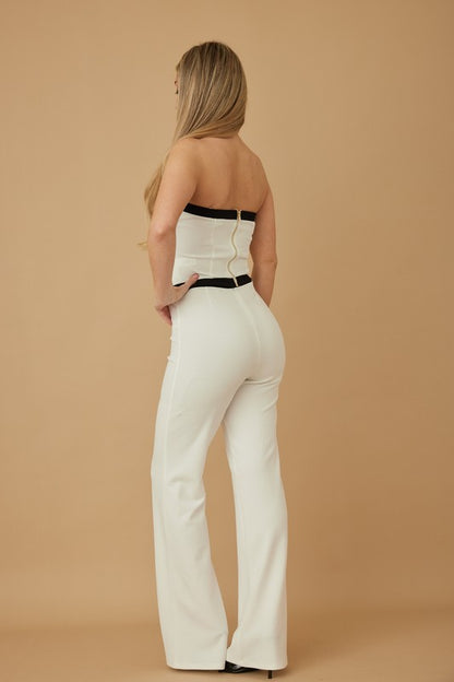 TWO TONE POINTY STRAPLESS TOP PANS SET