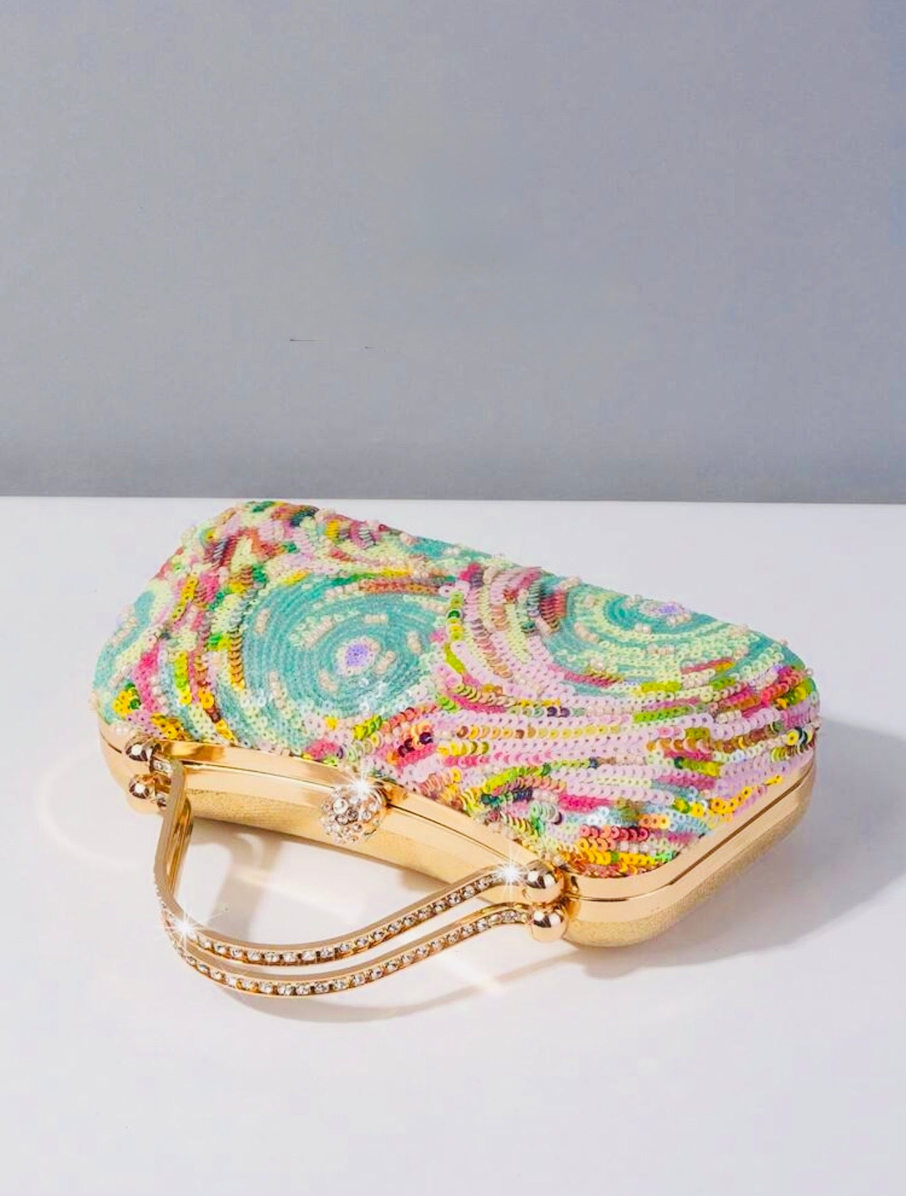 SINGLE SIDED COLORFUL EVENING CLUTCH BAG