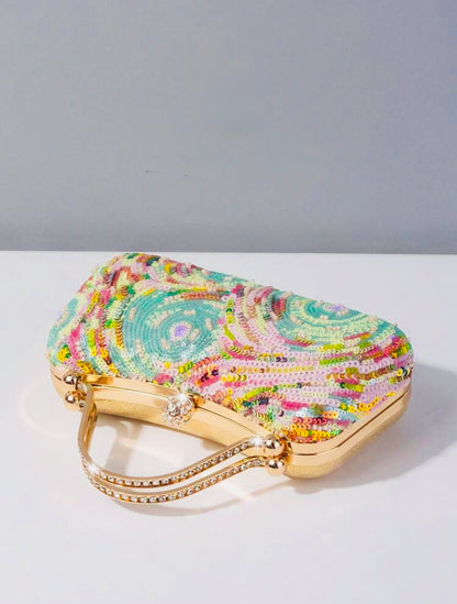 SINGLE SIDED COLORFUL EVENING CLUTCH BAG