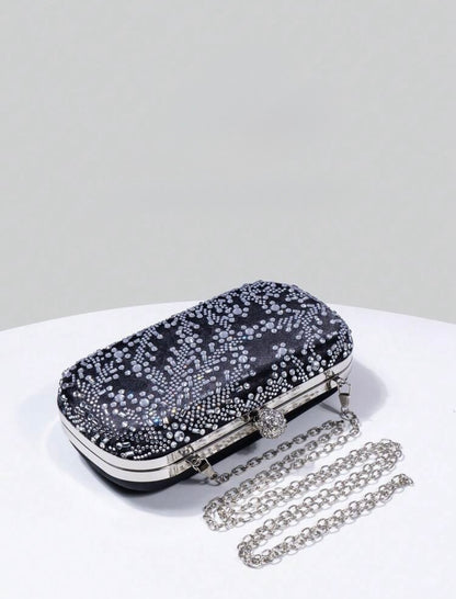 FLORAL SEQUIN EVENING CLUTCH BAG