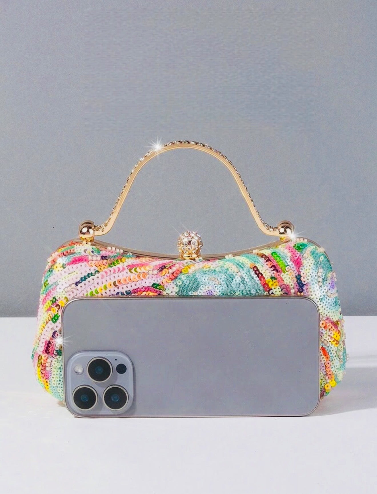 SINGLE SIDED COLORFUL EVENING CLUTCH BAG