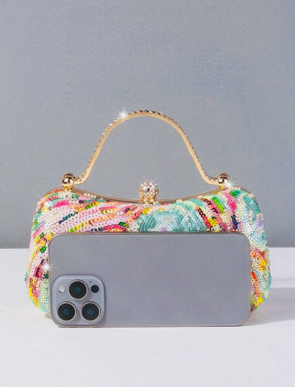 SINGLE SIDED COLORFUL EVENING CLUTCH BAG