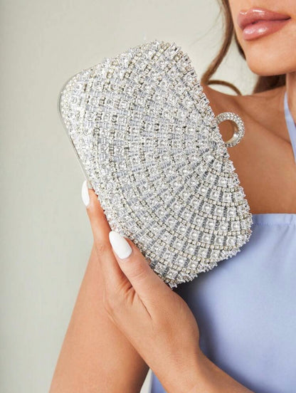 ELGANT DIAMOND SEQUIN BOX-SHAPED EVENING CLUTCH (Copy)