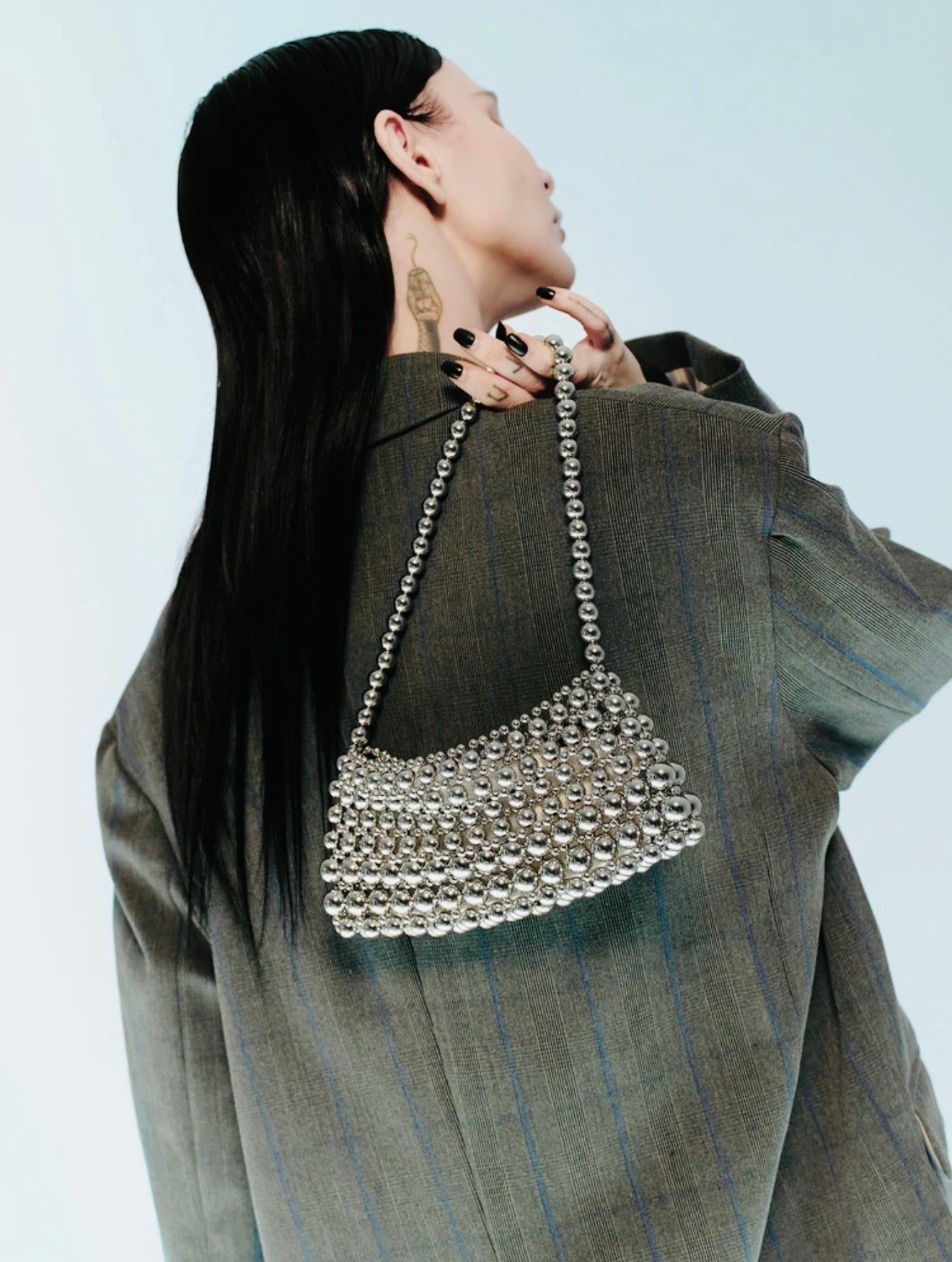 PEAR EMBELLISHED TOTE CLUTCH BAG