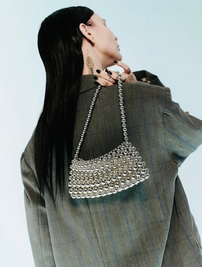 PEAR EMBELLISHED TOTE CLUTCH BAG