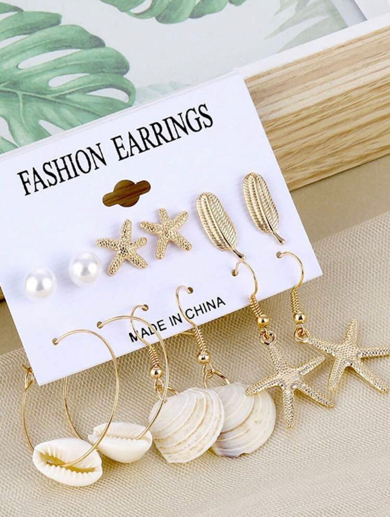 6 PAIRS SUMMER EARRINGS