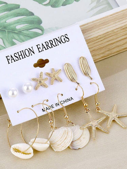6 PAIRS SUMMER EARRINGS