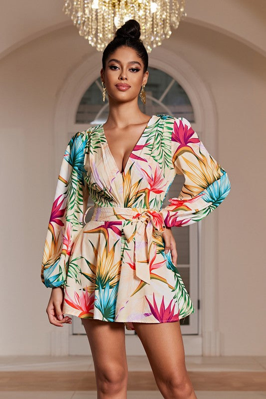 PRINTED LONG SLEEVES ROMPER