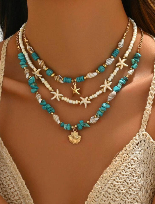 3 PCS BEADED NECKLACE