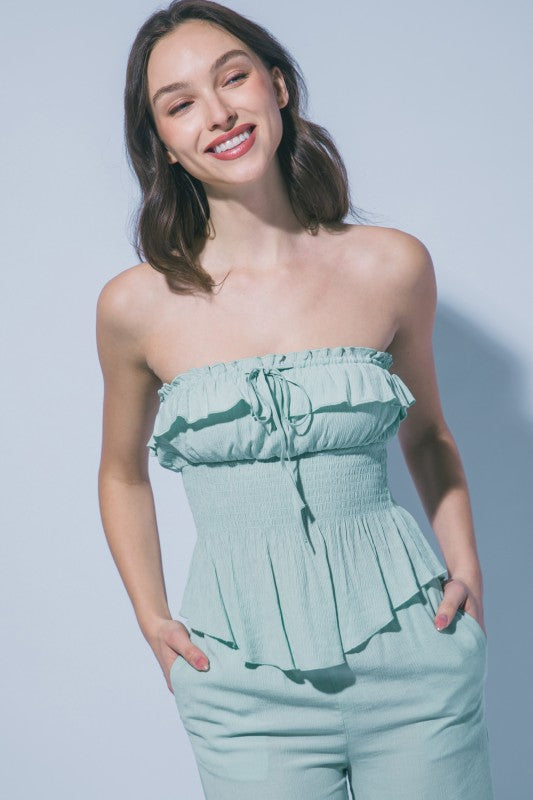 SMOCKED TUBE TOP
