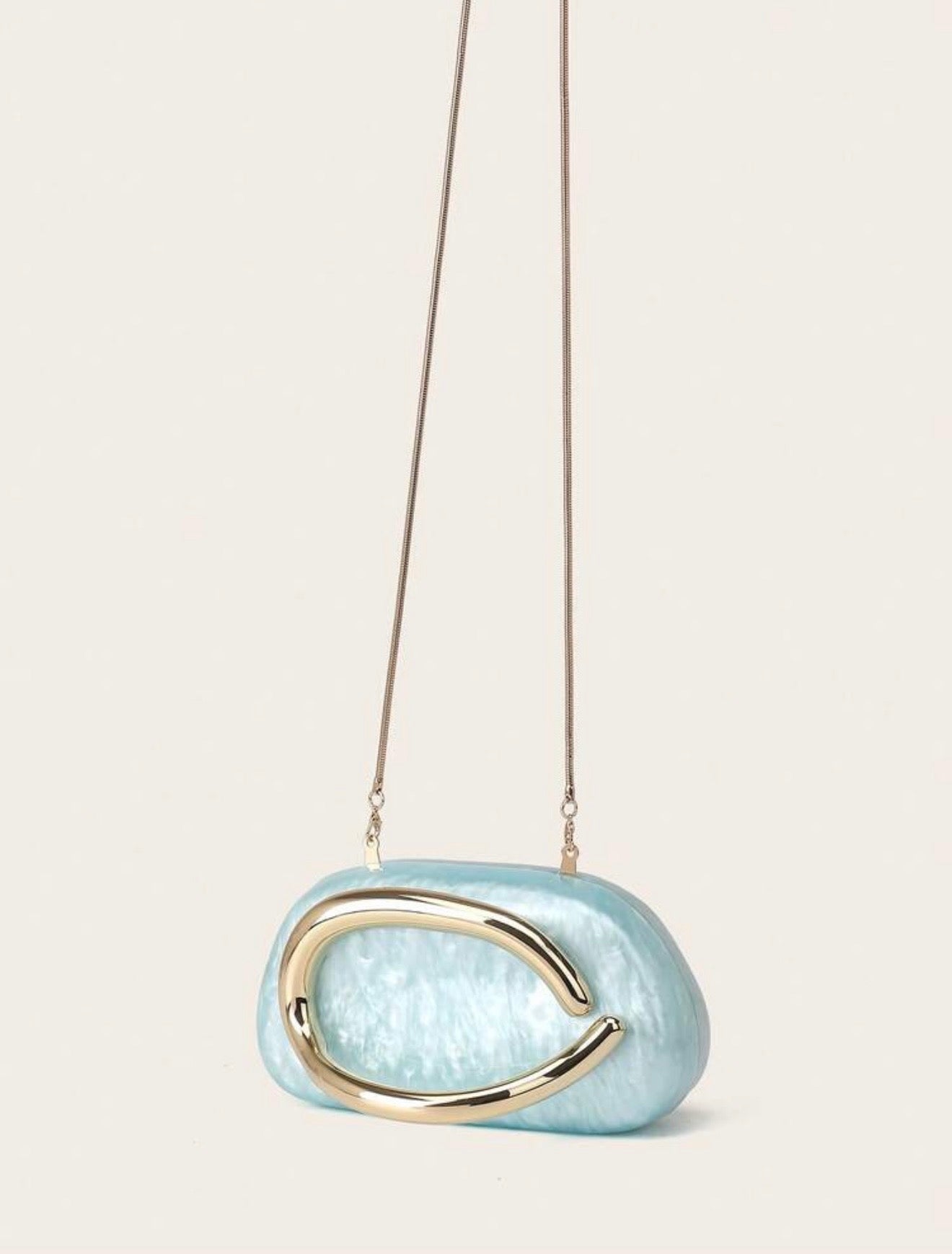 ACRYLIC SHELL BOX EVENING CLUTCH PURSE