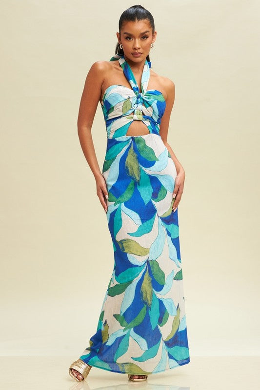 Aura Halter Maxi Dress