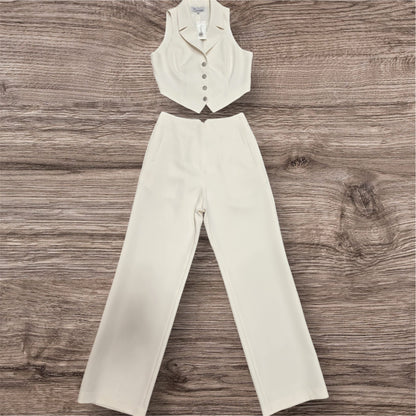 TOXIDO VEST AND PANTS SET WITH PEARL BUTTONS