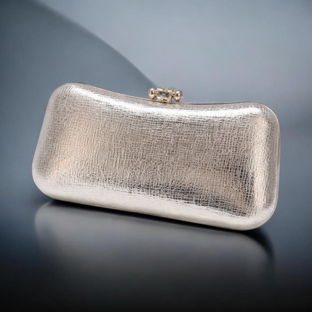 METALLIC GLOSSY LEATHER CLUTCH BAG