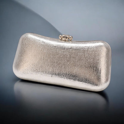 METALLIC GLOSSY LEATHER CLUTCH BAG
