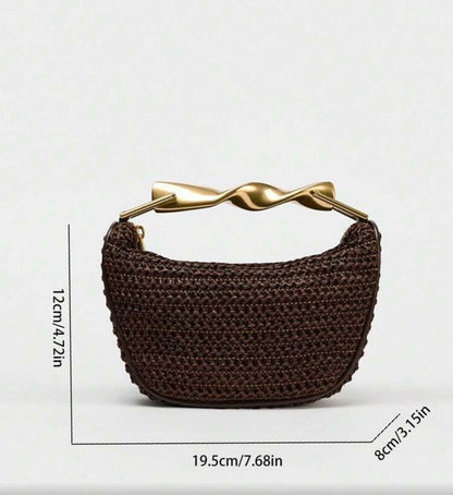 WOVEN METALLIC CUMMER CLUTCH BAG
