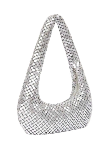 TOP HANDLE WOMEN METAL SHOULDER PARTY CLUTCH BAG