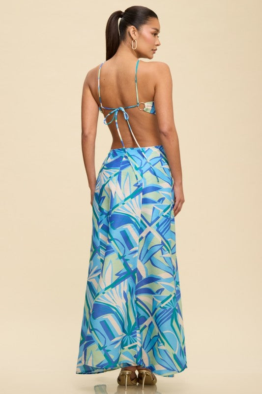 ABSTRACT RING MAXI SUMMER DRESS