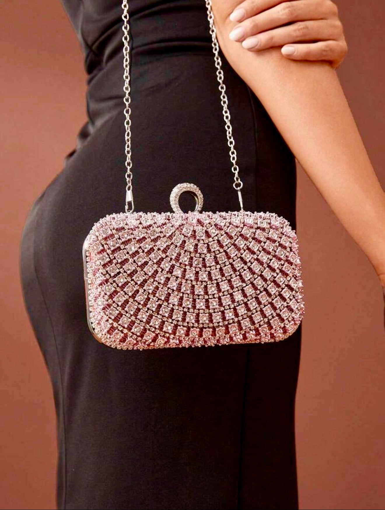 ELGANT DIAMOND SEQUIN BOX-SHAPED EVENING CLUTCH (Copy)