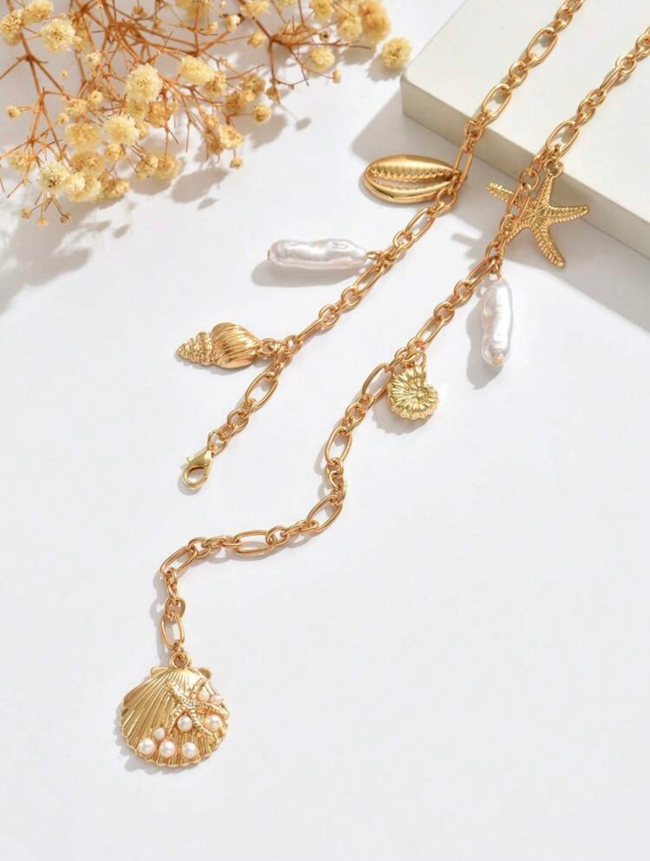 Y SHAPED SUMMER PENDANT NECKLACE