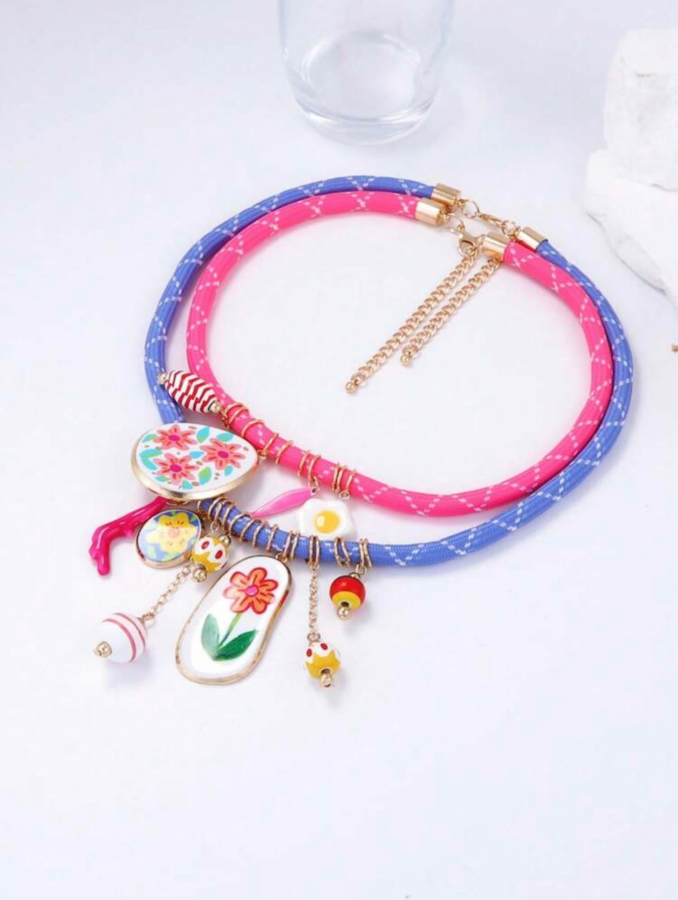 2 PCS CHARMS NECKLACE SET