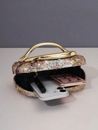 SHINY SEQUINED EVENING CLUTCH