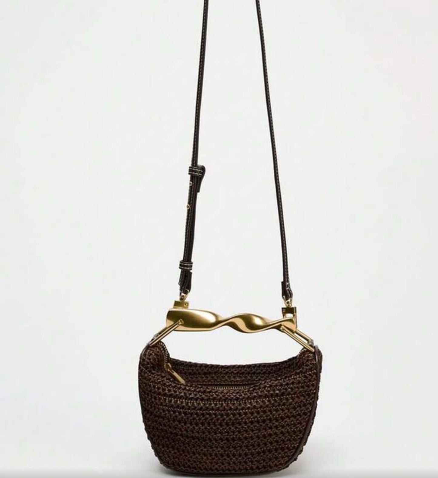WOVEN METALLIC CUMMER CLUTCH BAG