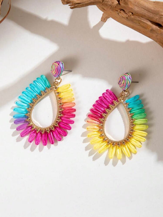 1 PAIR BOHEMIAN WOVEN EARRINGS