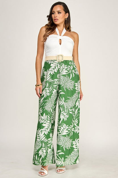 HALTER JUMPSUIT W/ CONTRAST BOTTOM