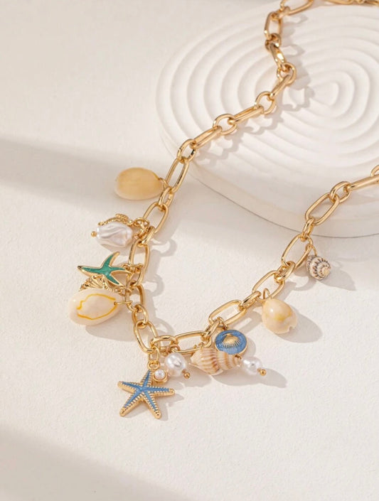 BOHO STARFISH CHARM NECKLACE