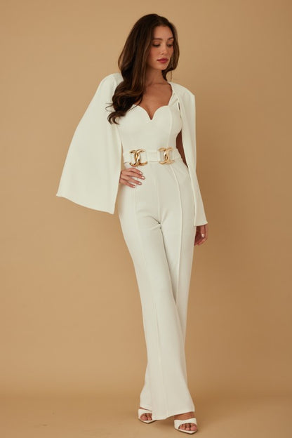 SHOULDER CAPE JUMPSUIT