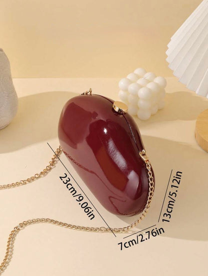 LU SPRING SUMMER STONE TEXTURED GLOSSY EVENING CLUTCH BAG