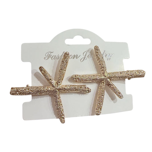 2 PCS GLOSSY METAL HAIR ACCESSORIES
