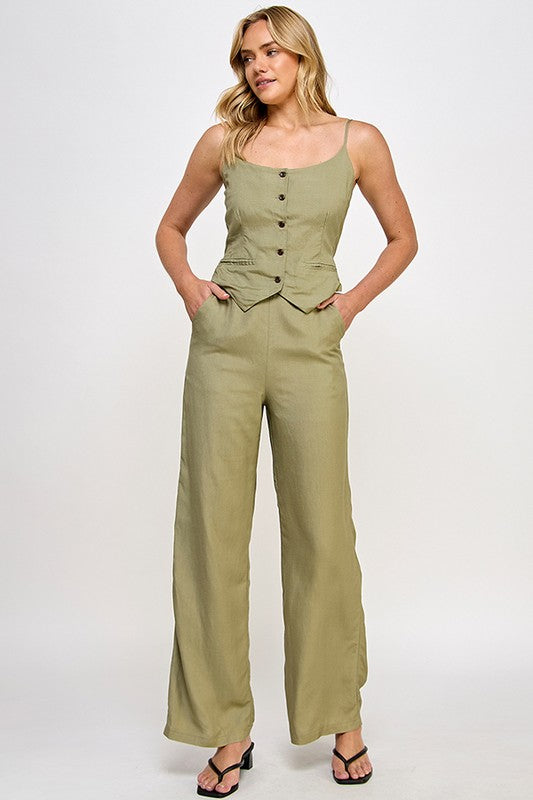 CAMI VEST LINEN JUMPSUIT