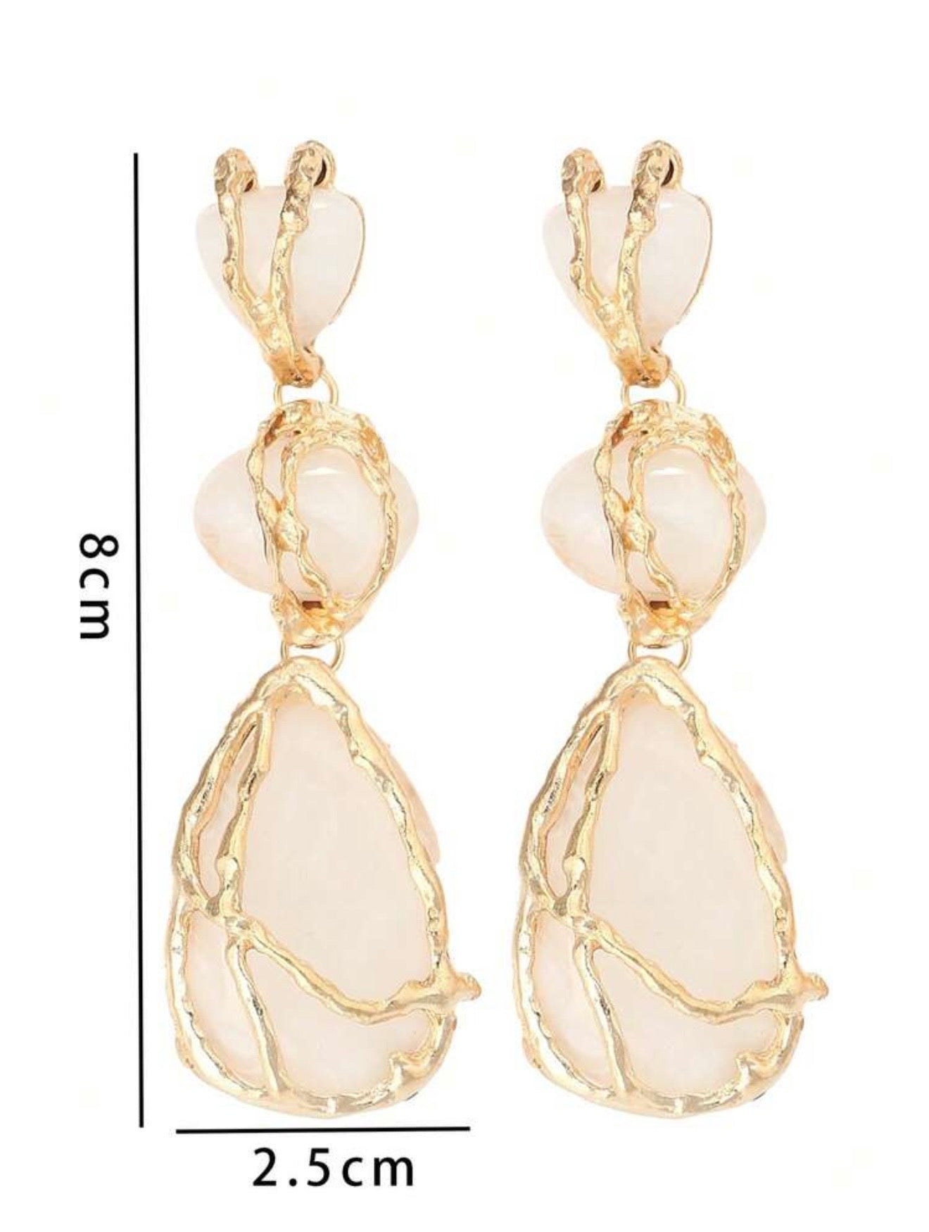 RESIGN STONE LONG DANGLE EARRINGS