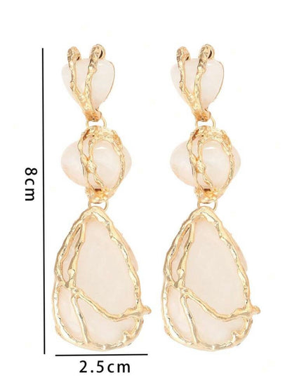 RESIGN STONE LONG DANGLE EARRINGS