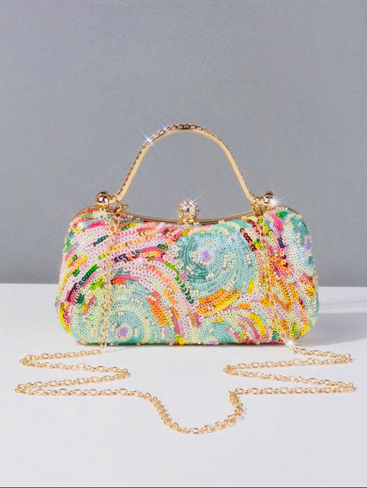 SINGLE SIDED COLORFUL EVENING CLUTCH BAG