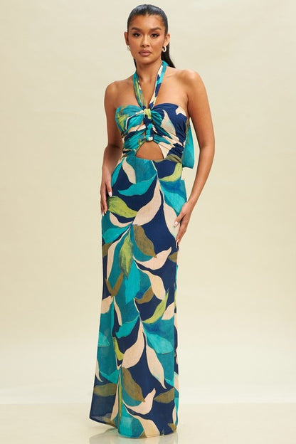 Aura Halter Maxi Dress